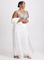 Olivia Chiffon Wide-Leg Pants