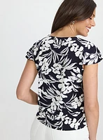 Floral Flutter Sleeve Top