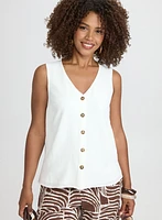 Sleeveless Button-Down Blouse
