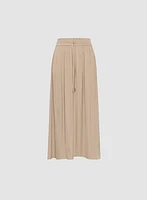 Satin Drawstring Waist Skirt