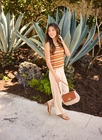 Wide-Leg Crepe Pants