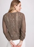 Sequin Detail Openwork Sweater