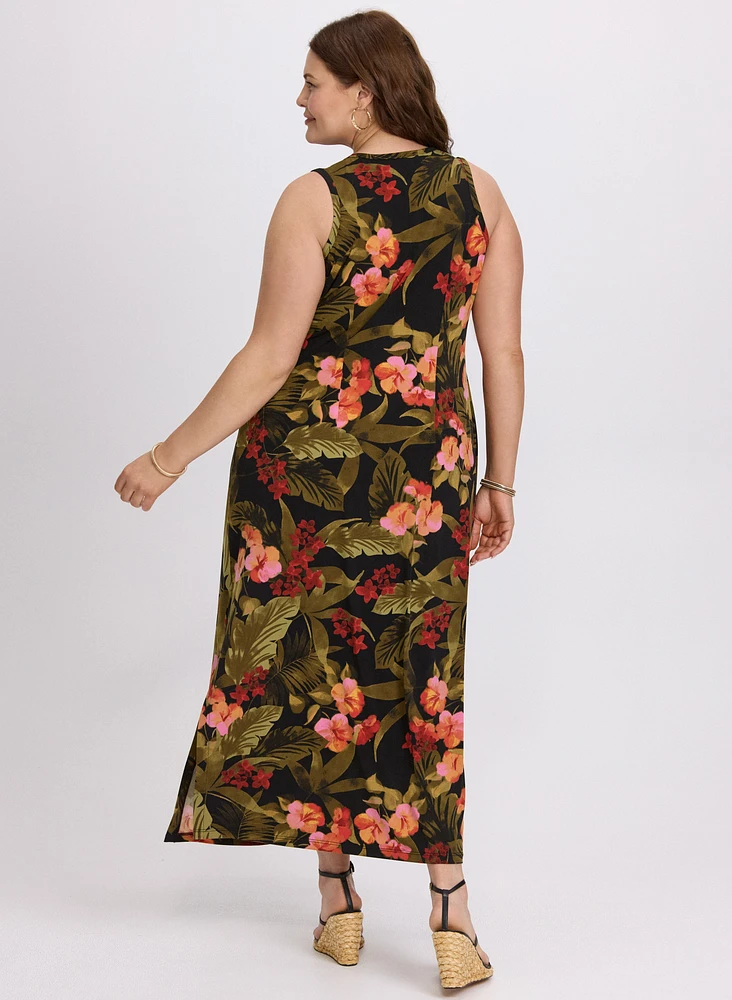 Tropical Jersey Maxi Dress