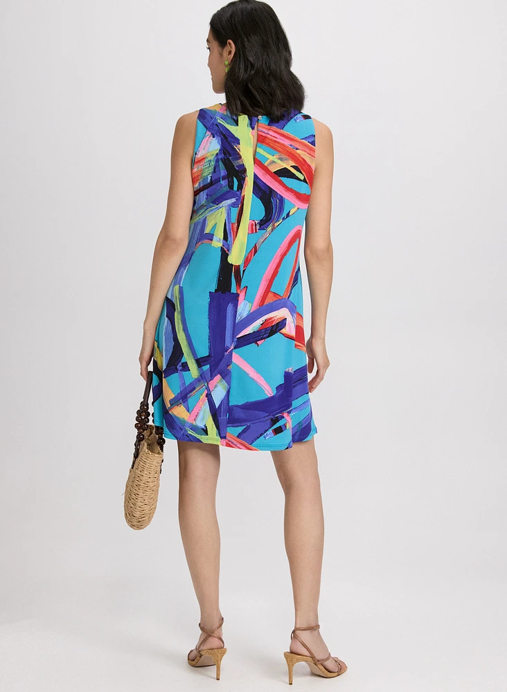 Robe droite à motif abstrait
