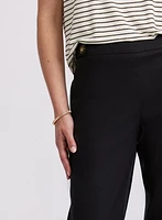 Linen-Blend Wide-Leg Capris