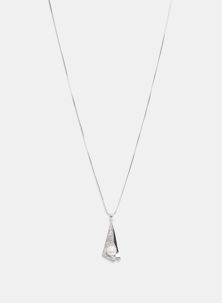 Embellished Triangle Pendant Necklace