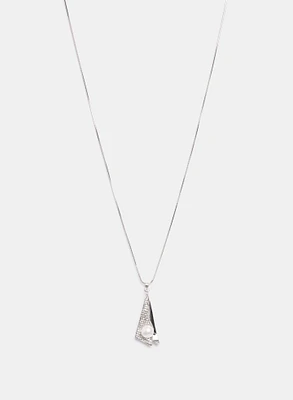 Embellished Triangle Pendant Necklace