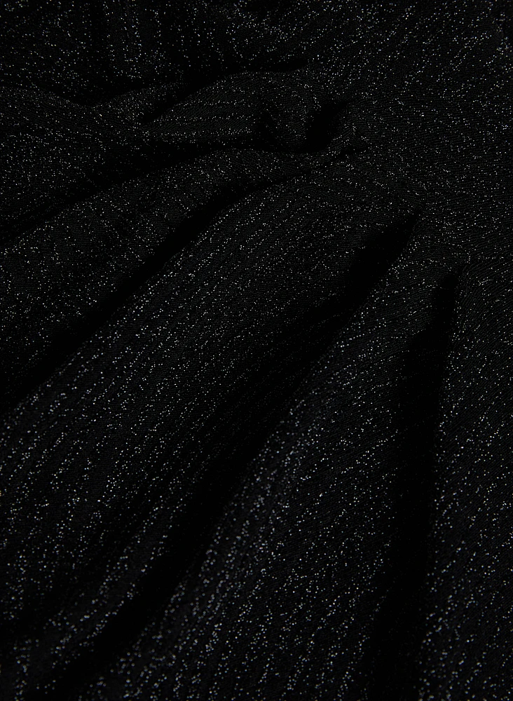 Sleeveless Metallic Detail Jacquard Dress