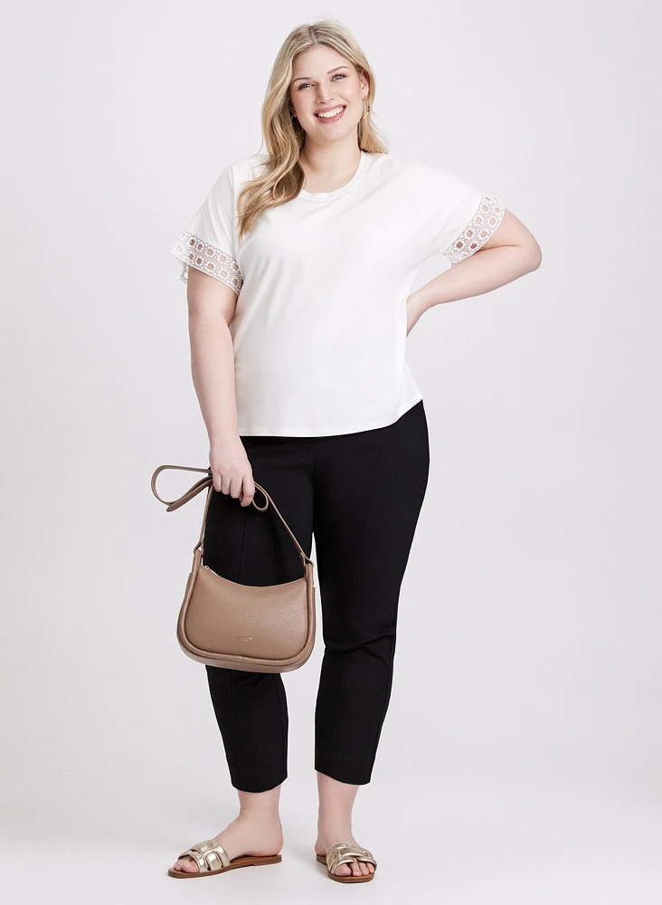 Eyelet Trim T-Shirt