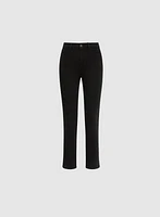 Rhinestone Trim Straight-Leg Jeans
