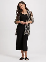 Tropical Print Open-Front Top