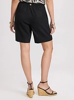 Short en mélange de lin extensible