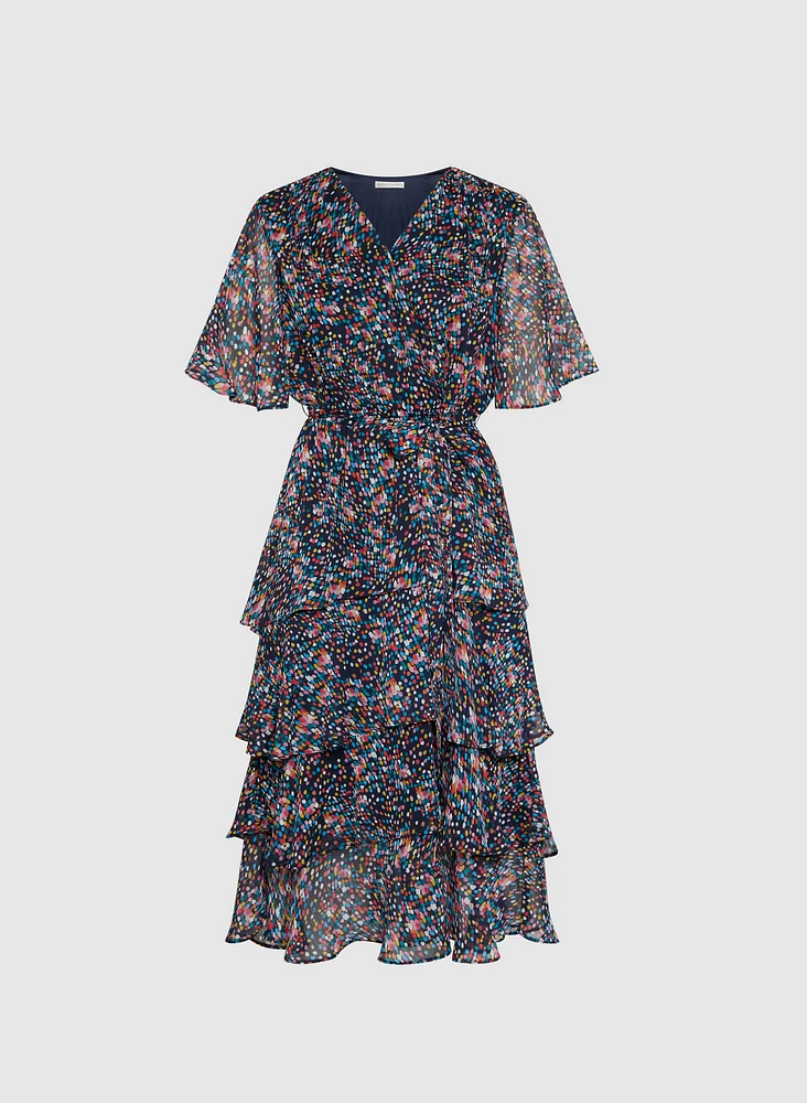 Tiered Confetti Print Dress