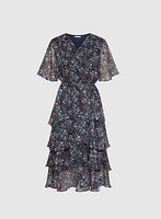 Tiered Confetti Print Dress