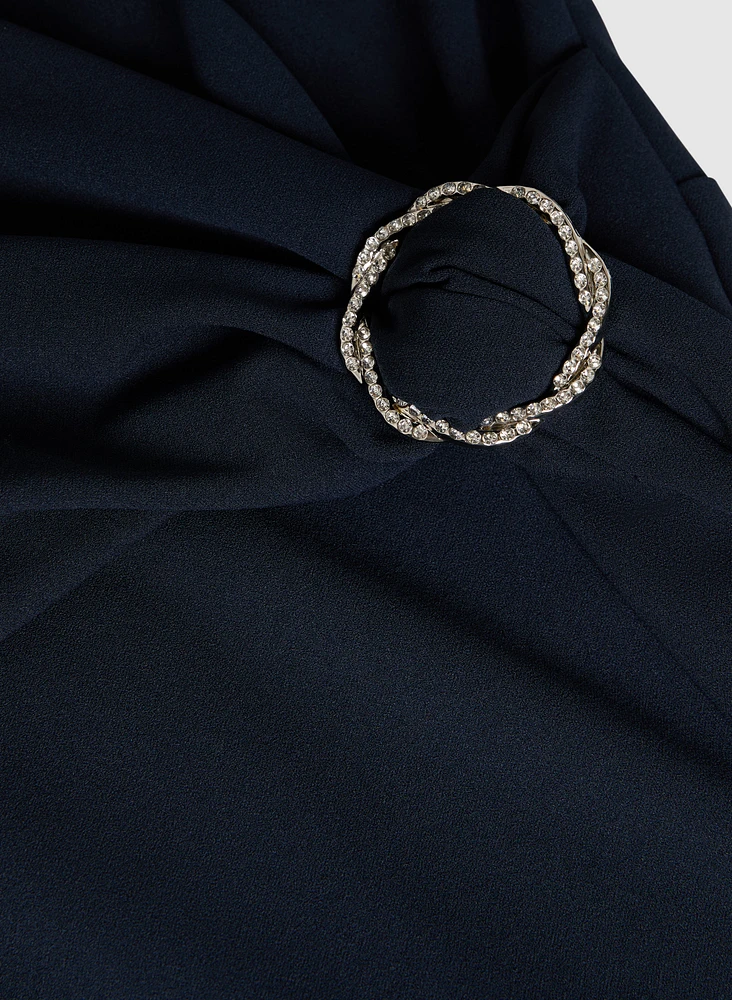 Wrap-Over Chiffon Dress
