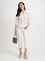 Rhinestone Trim Slim Leg Jeans