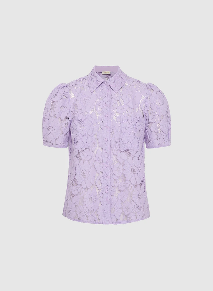 Lace Button Blouse