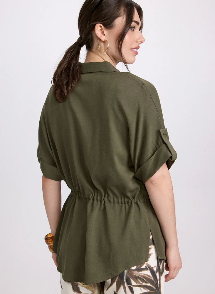 Drawstring Waist Blouse