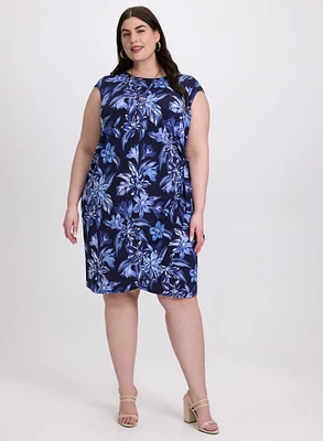 Robe florale à taille nouée