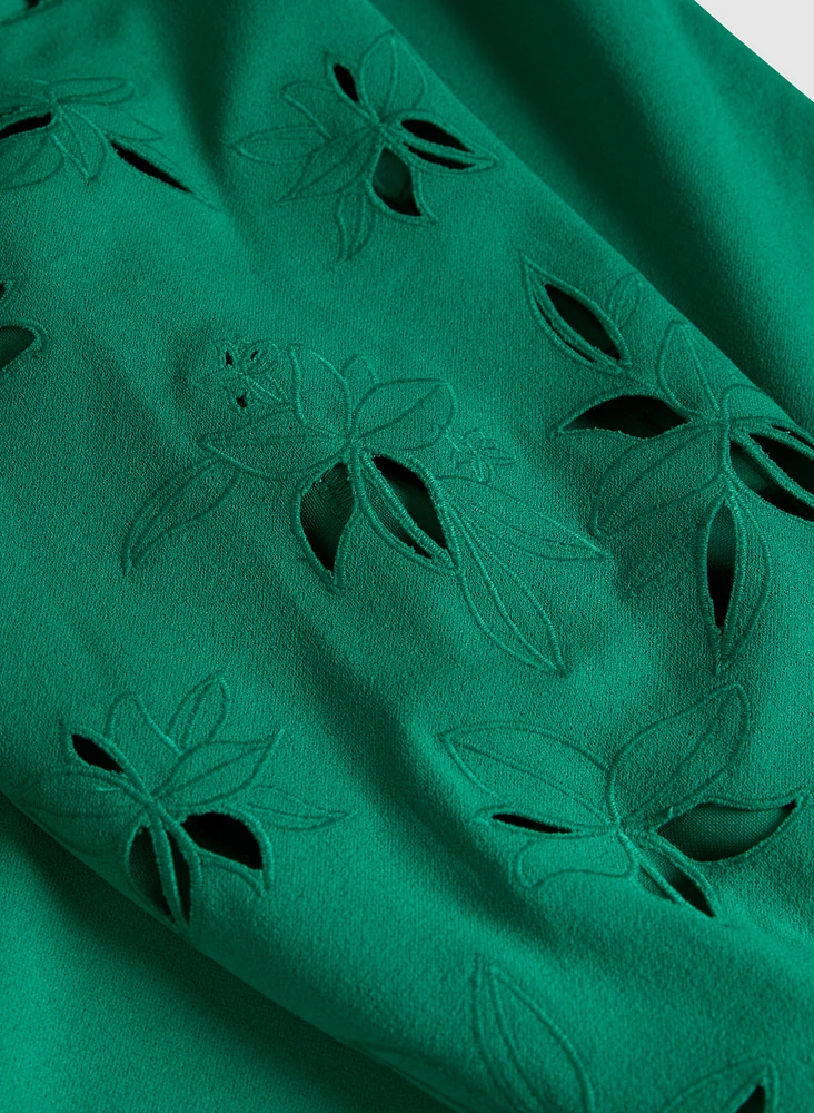 Embroidered Sleeve Dress