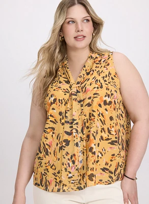 Blouse léopard à effet cravate