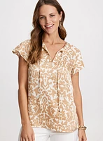 Satin Tie-Neck Blouse