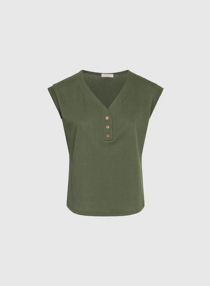 Knit Cap Sleeve Top