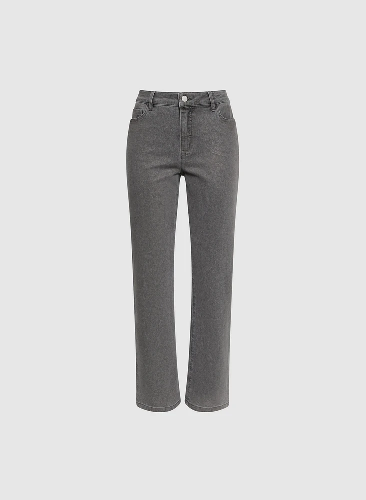 Foiled Straight Leg Jeans