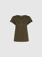 Zip Front T-Shirt