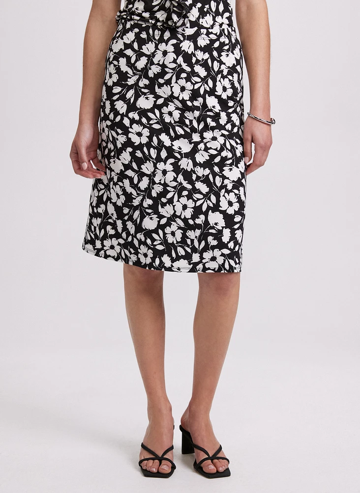 Floral Pull-On Skirt