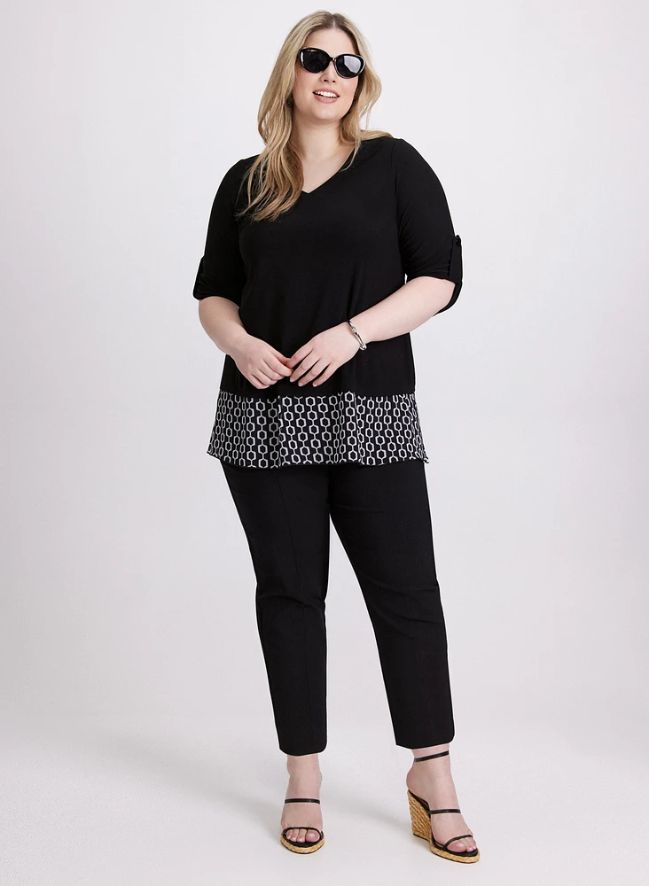 3/4 Sleeve Crepe Top