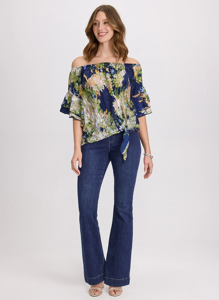 Abstract Off-Shoulder Blouse