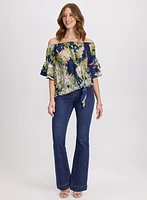 Abstract Off-Shoulder Blouse