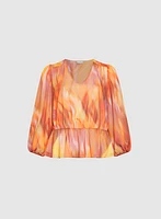 Blouse abstraite à taille élastique