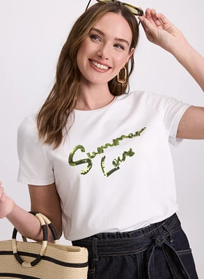 Sequined Script T-Shirt