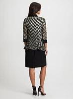Metallic Jacket, Dress & Necklace Set