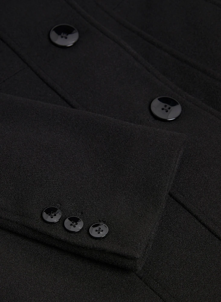Manteau en mélange de laine extensible