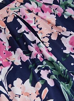 Floral Motif Keyhole Dress