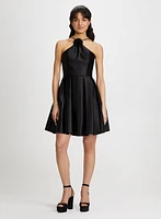 Rose Detail Halter Neck Dress