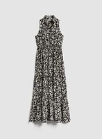 Frill Detail V-Neck Maxi Dress