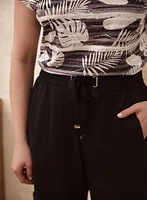 Tab Detail Tencel Shorts