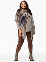 Checkered Print Poncho