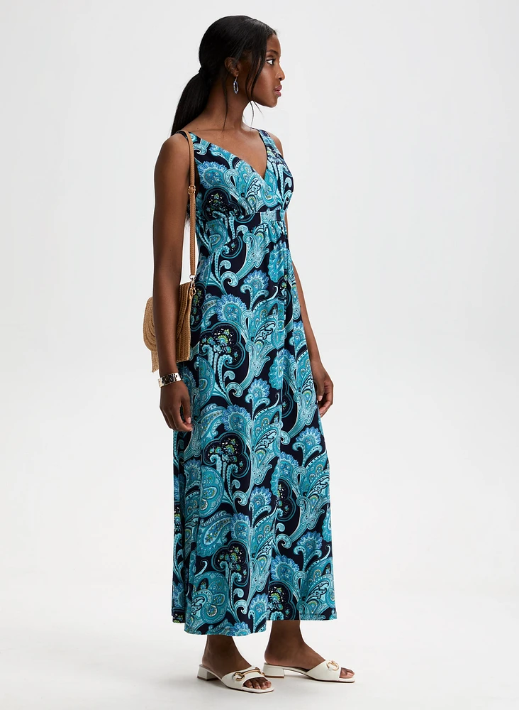 Robe maxi à motif cachemire