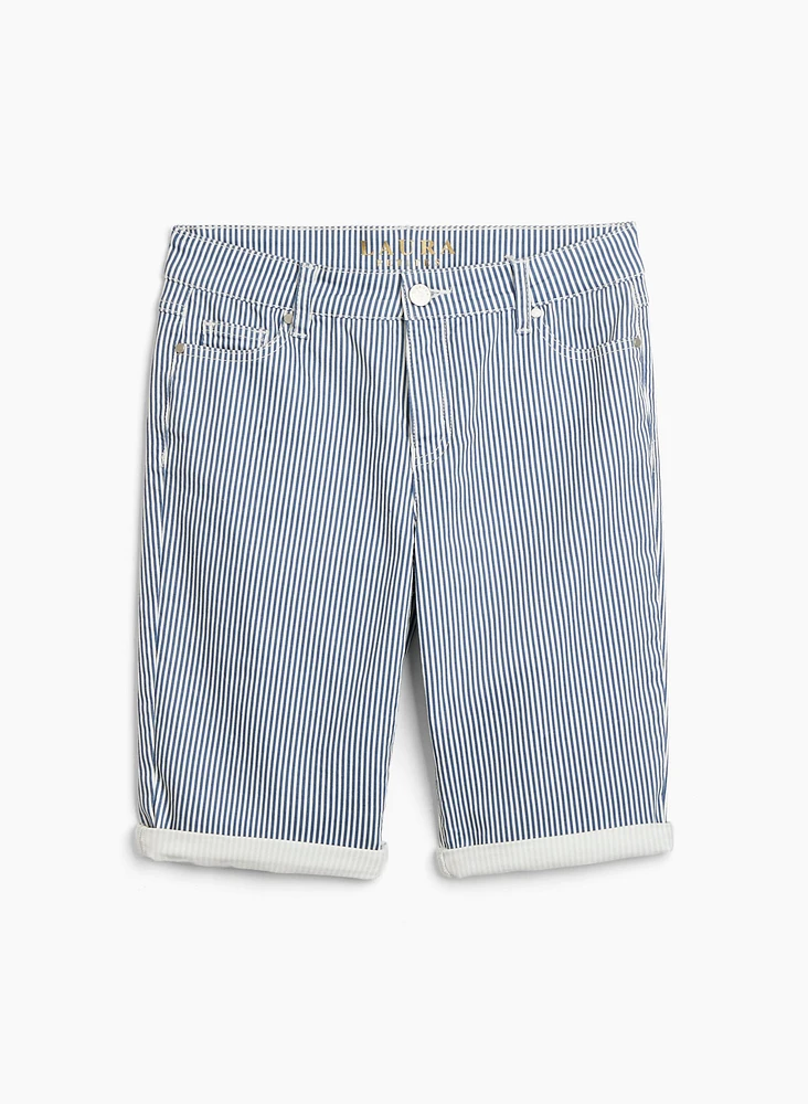 Short en denim à rayures