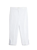 Lace-Up Detail Capri Pants