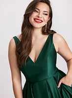 Asymmetric V-Neck Dress