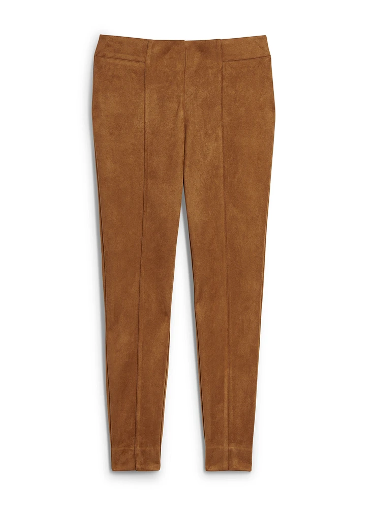 Pull-on Faux Suede Leggings