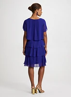 Tiered Flutter Sleeve Dress