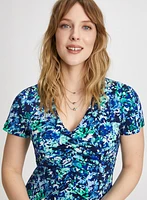 Ruched Details Floral Dress