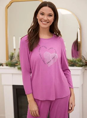 Heart Detail Pyjama Top